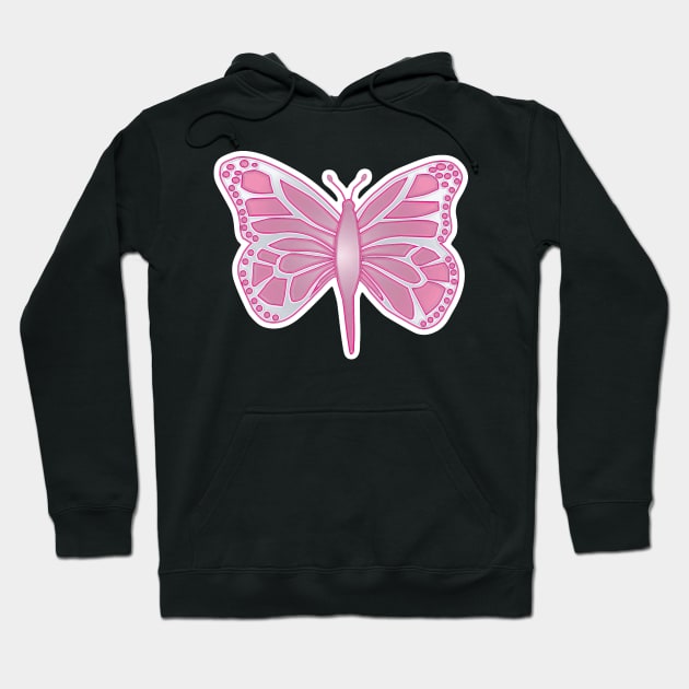 Pink Butterfly Hoodie by BoonieDunes